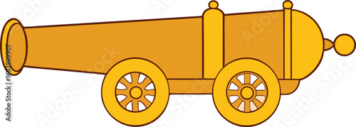Ornate golden ceremonial cannon vector illustration scalable eps icon for decorative use transparent background