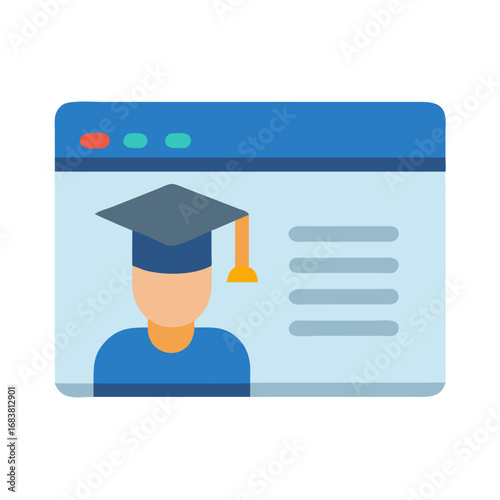 Online education and graduation information web page illustration
