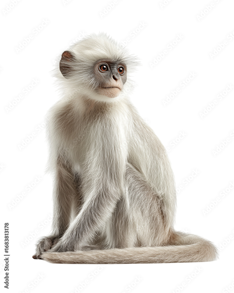 Obraz premium A monkey is sitting on a white background