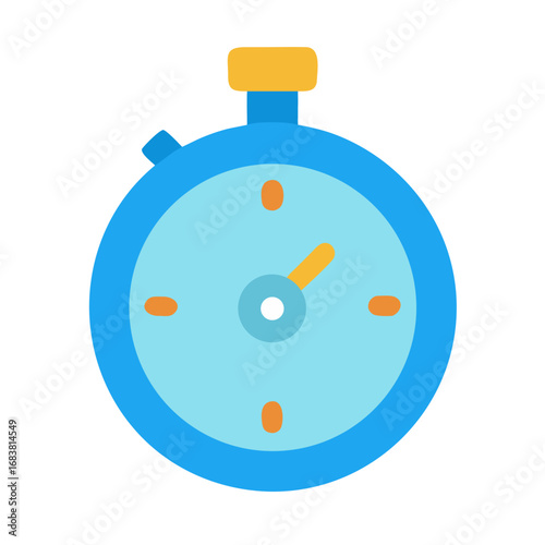 Simple blue and yellow stopwatch illustration on black background
