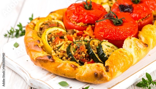 Stuffed vegetables in pastry