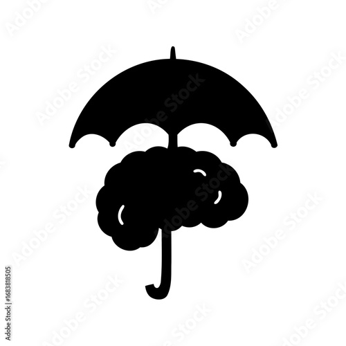 Umbrella protecting brain health illustrating mental wellness and psychological support