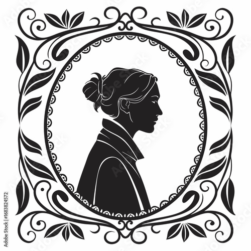 silhouette vector of a baroque style frame