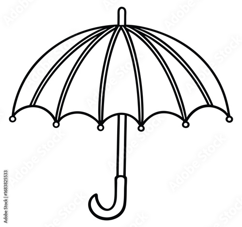 Black umbrella isolated on white background vector illustration