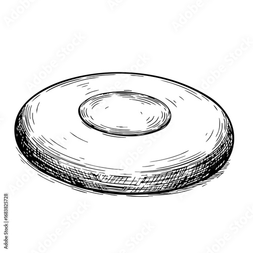 Vintage sketch of a frisbee  