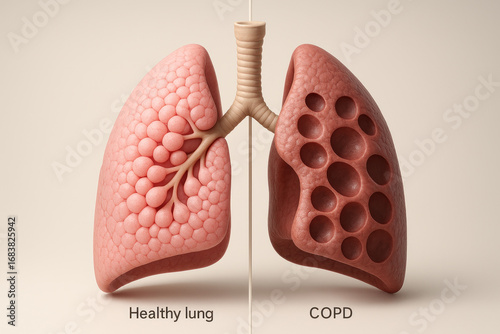 Healthy Lung vs COPD: An Illustration of Respiratory Health and Disease [Illustration]