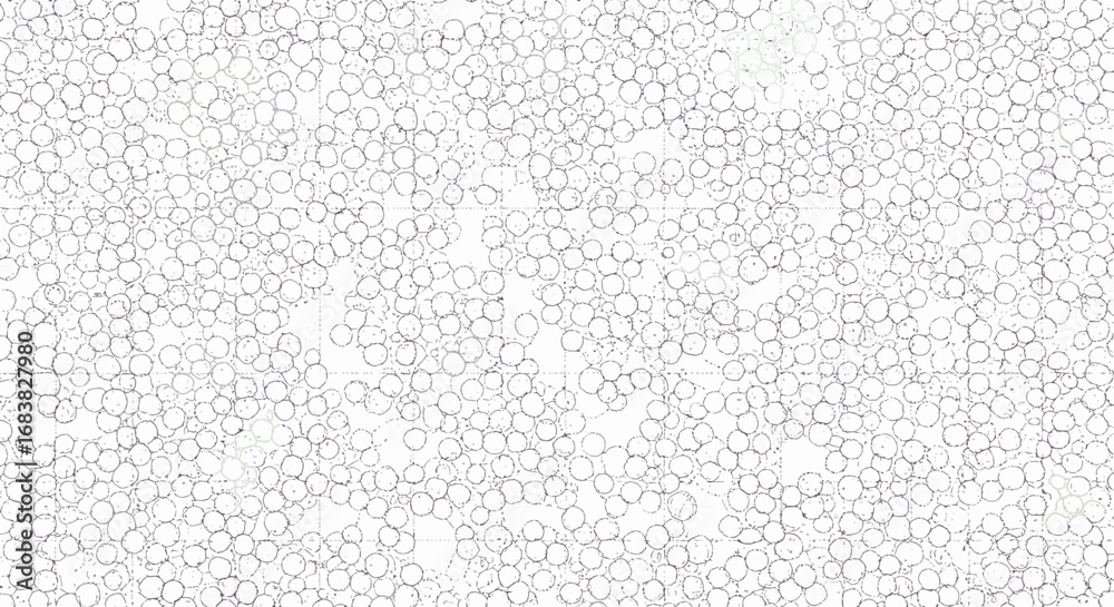 Obraz premium Intricate geometric mesh pattern with circular nodes in monochrome