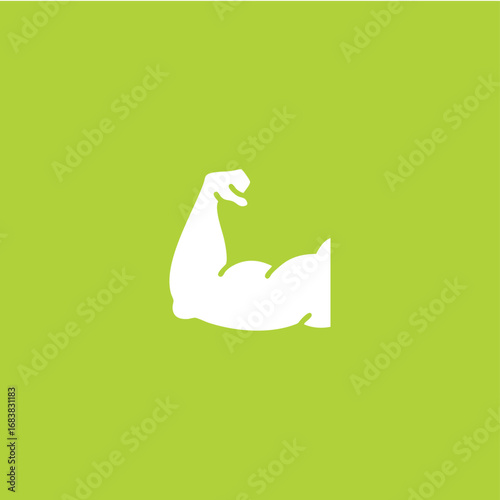 Muscle icon logo flat vector design