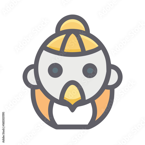 Minimalist icon featuring a stylized woman with hair bun