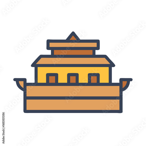 Stylized icon of an ark or ancient temple building