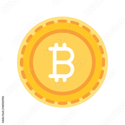 Isolated Bitcoin Coin Graphic on Black Background Illustration Design