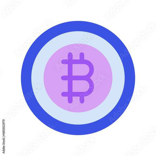 Minimalistic bitcoin icon with layered circles on black background