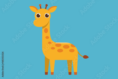 A simple cartoon of a giraffe background vector illustration