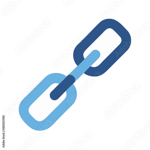 Simple light blue and dark blue chain link illustration