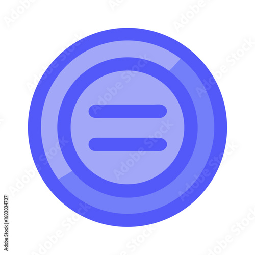 Equality symbol icon in concentric circle with blue gradient