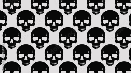 Bold black skull pattern creates a striking, edgy aesthetic for modern design projects