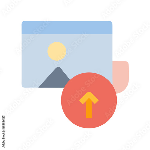 Flat design upload icon on black background illustration vector