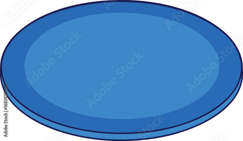 Blue ceramic round plate vector illustration scalable graphic design element transparent background