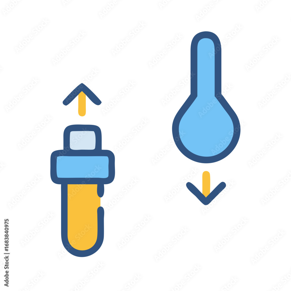 Obraz premium Illustration of up and down movement or adjustment icons