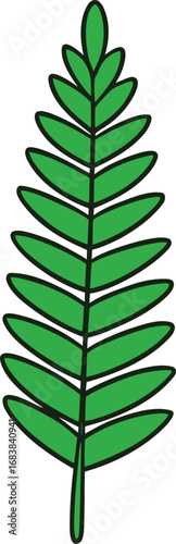 Green fern frond illustration elegant nature vector scalable eps graphic transparent background