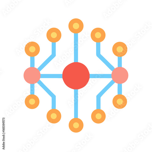 Abstract network connection with nodes on a black background