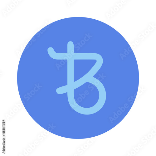 Abstract representation of cryptocurrency in a flat vector design