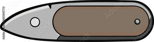 Closed metal pocket knife vector illustration scalable eps icon for design projects transparent background