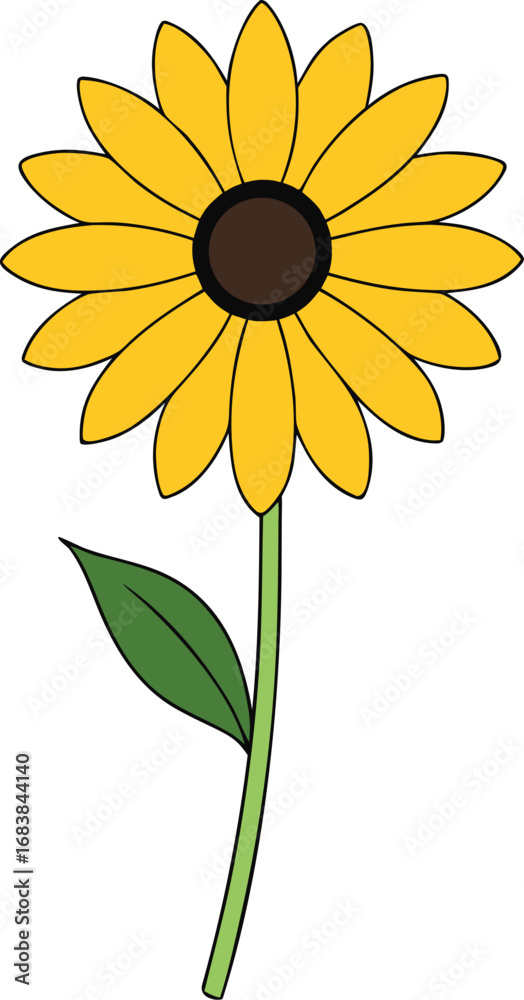 Obraz premium Rudbeckia flower vector illustration scalable nature graphic eps icon transparent background