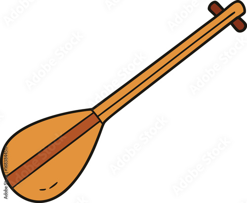 Traditional wooden dulcimer musical instrument string vector illustration transparent background