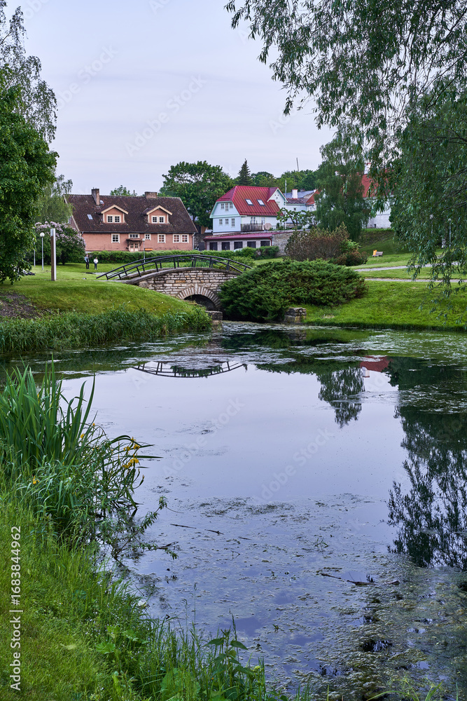 Obraz premium houses in the park