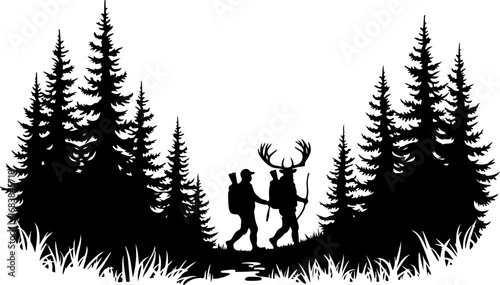 Deer Hunter Hybrid Wilderness Silhouette Set"