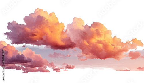 Soft, colorful clouds stretch across a horizon