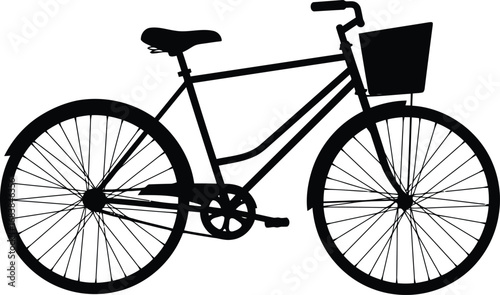 Retro bicycle with front basket for urban commute and lifestyle vector