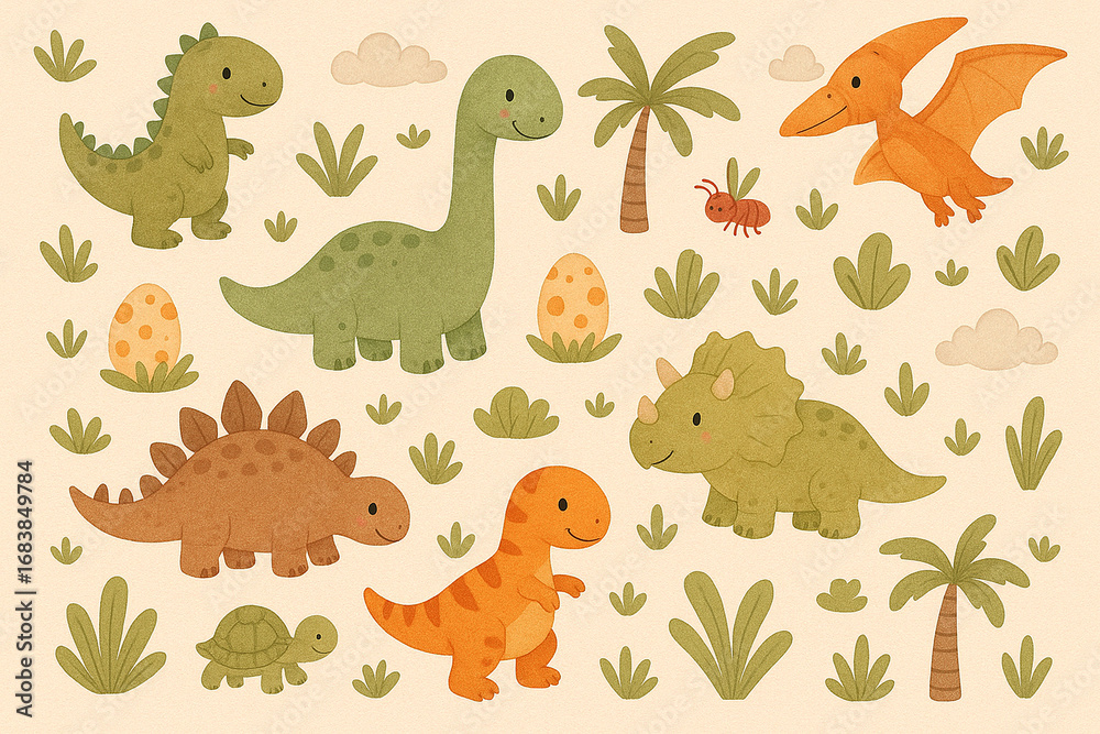 Cute Cartoon Dinosaur Collection Cute Cartoon Dinosaur Collection