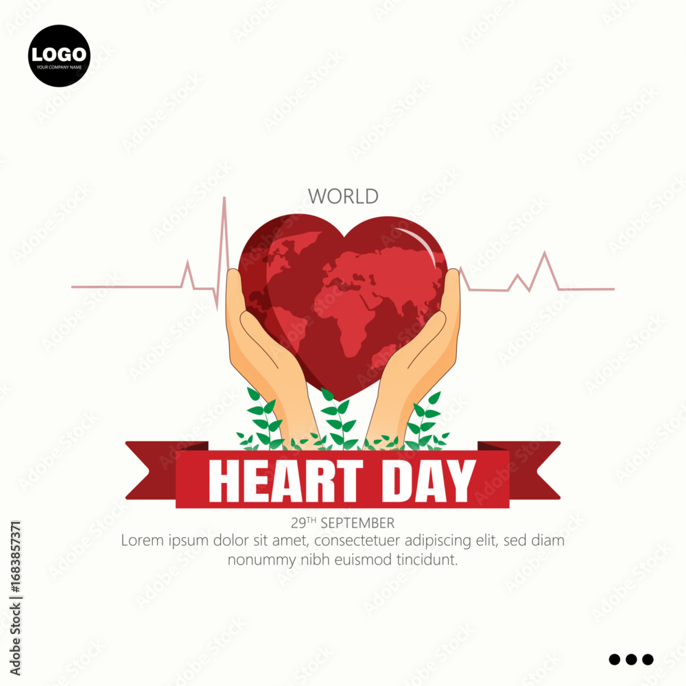Fototapeta premium World Heart Day, observed on September 29th, raises awareness about cardiovascular diseases
