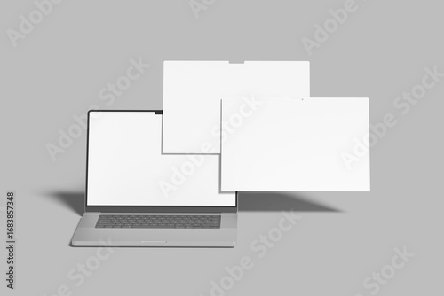 Laptop website presentation blank mockup