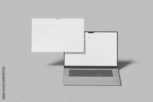 Laptop website presentation blank mockup