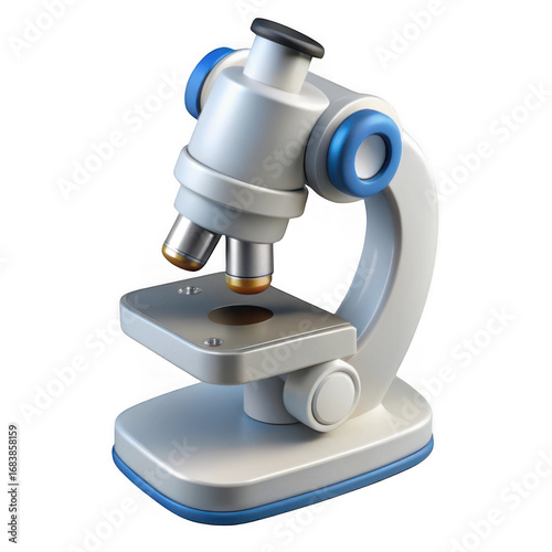 3d realistic science microscope for laboratory research and education transparent background