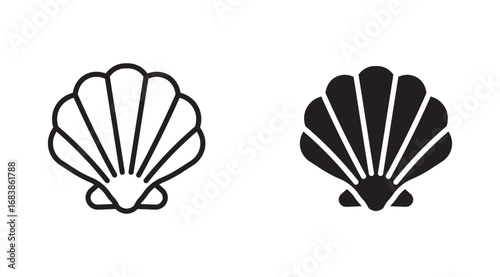seashell icon set , vector illustration,