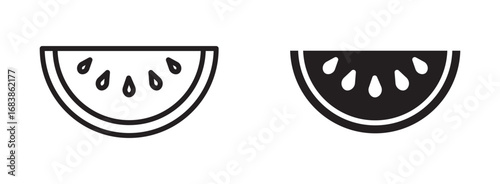 watermelon slice icon set, fruit vector design . 