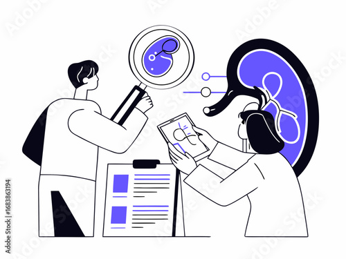 Modern medical illustration of hearing health and audiology innovation with expert consultation