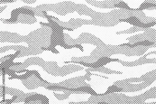 Abstract halftone background. Military camouflage effect dot seamless pattern texture. Dotted background as design element.