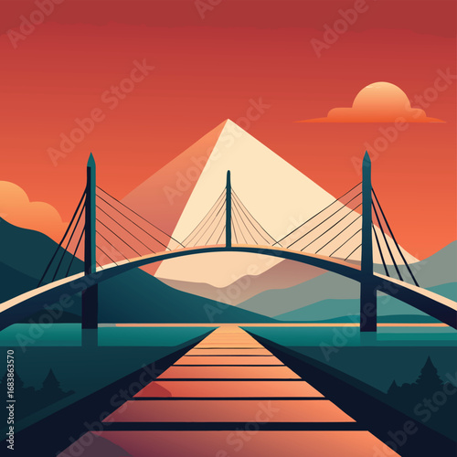 minimal flat vector modern bridge design (3).eps