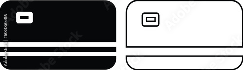 Credit card icon set, black flat and line style debit card collection, payment card vector group with finance and banking symbols, money transaction icons and credit