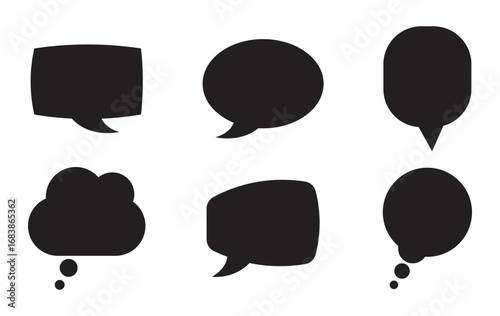 Chat glyph icon. Message icon set. Speech bubble sign. Chat message glyph icon. Conversation symbol. Speech bubble icon set. Stock vector illustration.