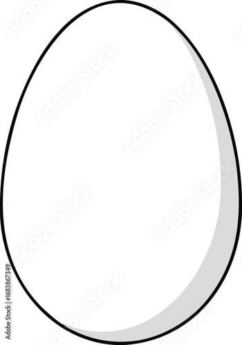 Simple white egg illustration vector graphic scalable icon for culinary and spring themes transparent background