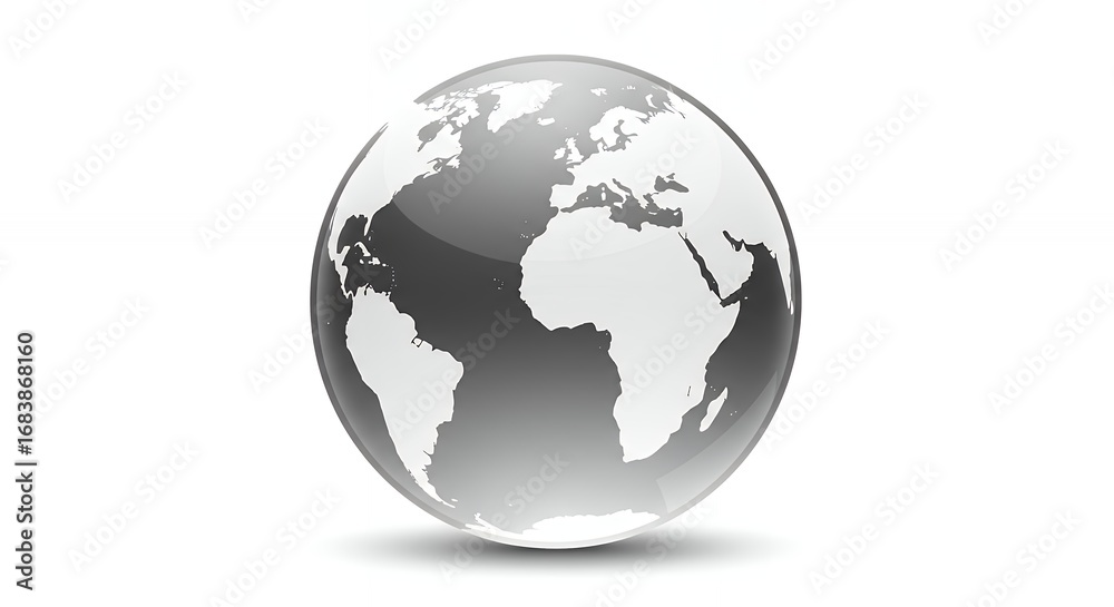 Fototapeta premium Gray earth globe graphic