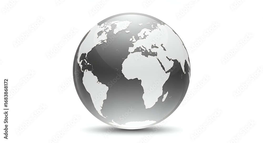 Fototapeta premium Gray globe icon graphic design