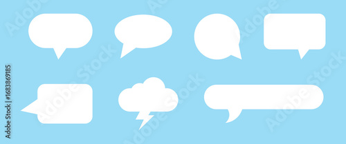 Comic burst, speech bubble, and text box silhouettes in vector style. essential graphic elements set for comic design, pop art, dialog highlights, and creative retro style storytelling