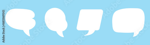 Black speech bubbles collection, comic dialogue shapes, blank talk clouds, chat message icons, vector illustration, communication symbols, text box design, dialog balloon set